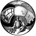 Self-Portrait in Spherical Mirror (1950)